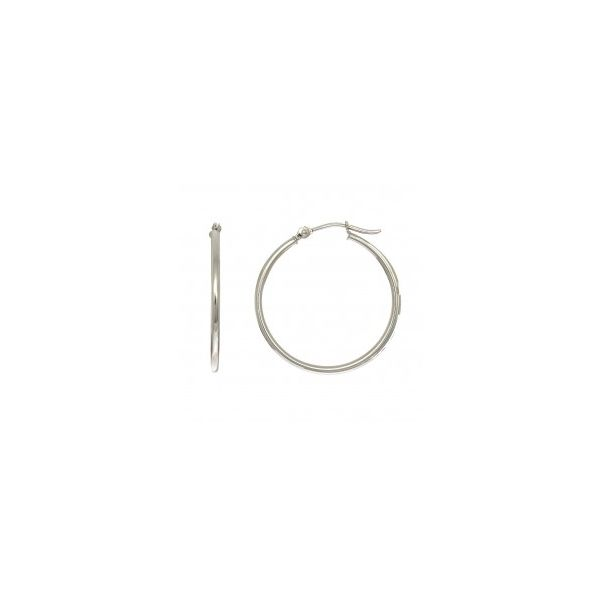 14K White Gold Thin Hoop Earrings Confer’s Jewelers Bellefonte, PA