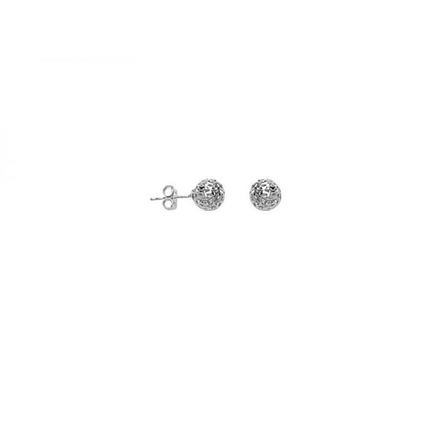 14K White Gold Diamond Cut Ball Earrings Confer’s Jewelers Bellefonte, PA