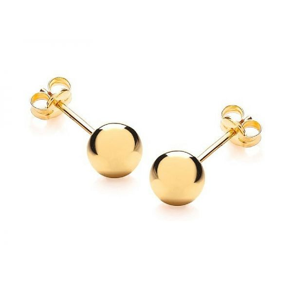 14k yellow gold 6mm ball earrings