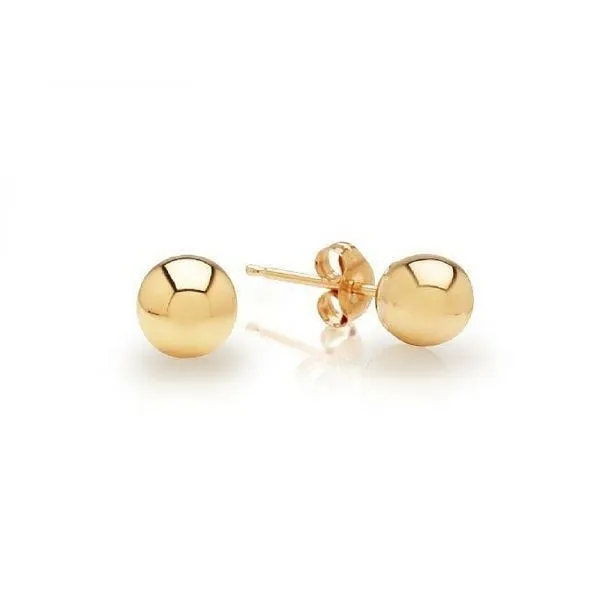 14k yellow gold 5mm ball stud earrings