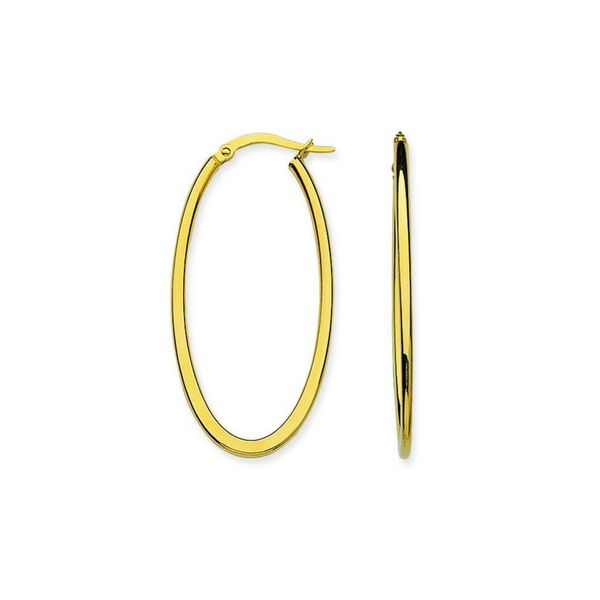 14K Yellow Gold Elongated Hoop Earrings Confer’s Jewelers Bellefonte, PA