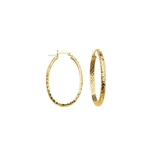 14K Yellow Gold Diamond Cut Hoop Earrings Confer’s Jewelers Bellefonte, PA