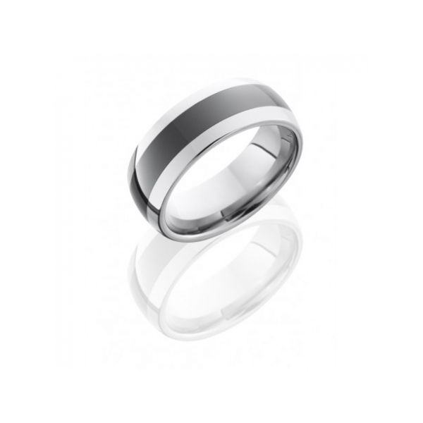Ceramic and Tungsten 8mm Domed Band