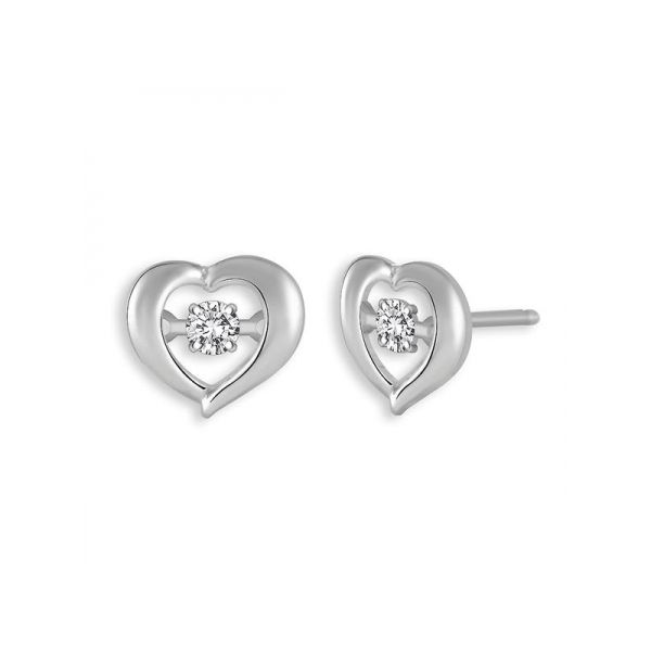 Sterling Silver Dancing Diamond Heart Earrings Confer’s Jewelers Bellefonte, PA