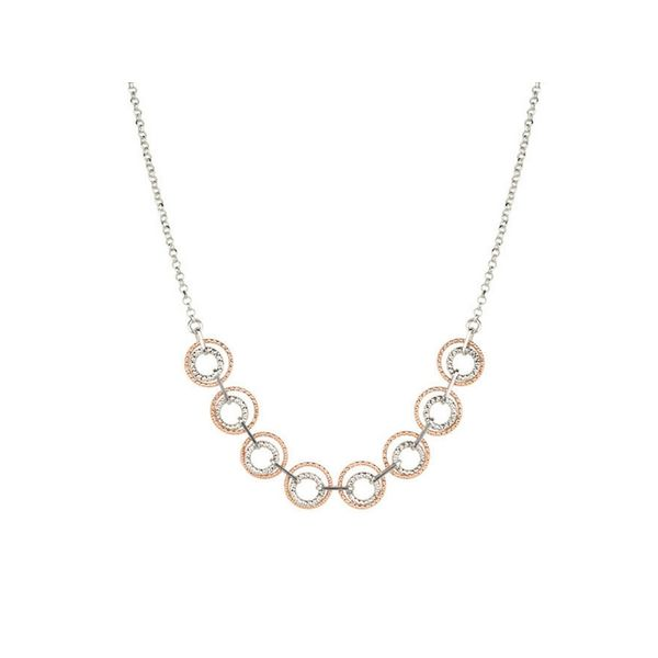 Sterling Silver & Rose Gold Overlay Multi-Circle Necklace Confer’s Jewelers Bellefonte, PA