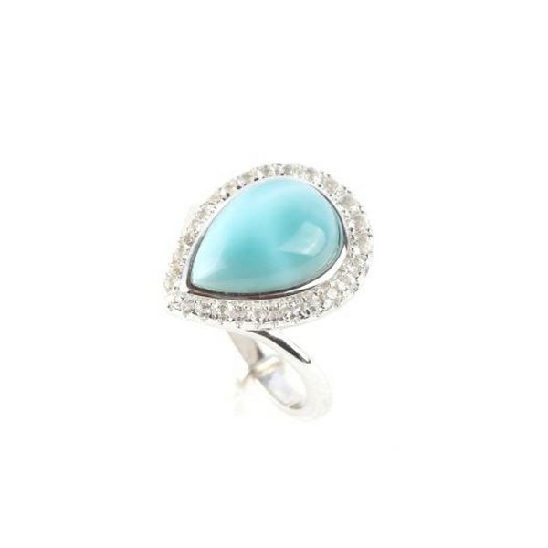 Sterling Silver Larimar Stone  & CZ Ring Confer’s Jewelers Bellefonte, PA