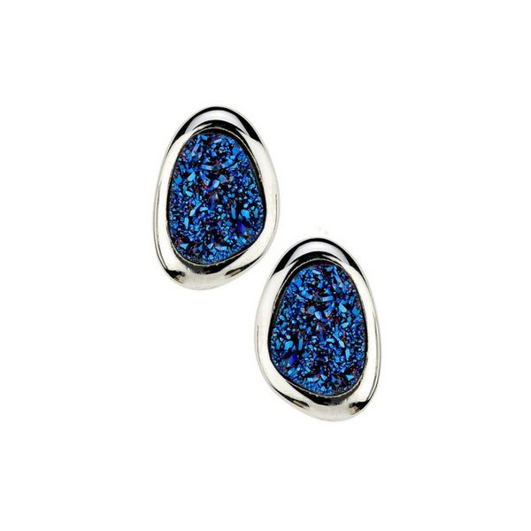 Sterling Silver Blue Drusy Earrings Confer’s Jewelers Bellefonte, PA