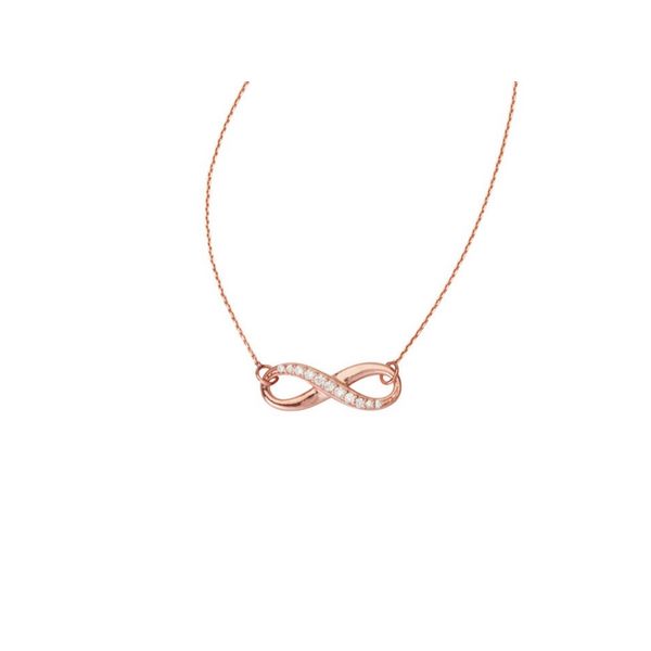Rose Gold Tone CZ Infinity Necklace Confer’s Jewelers Bellefonte, PA