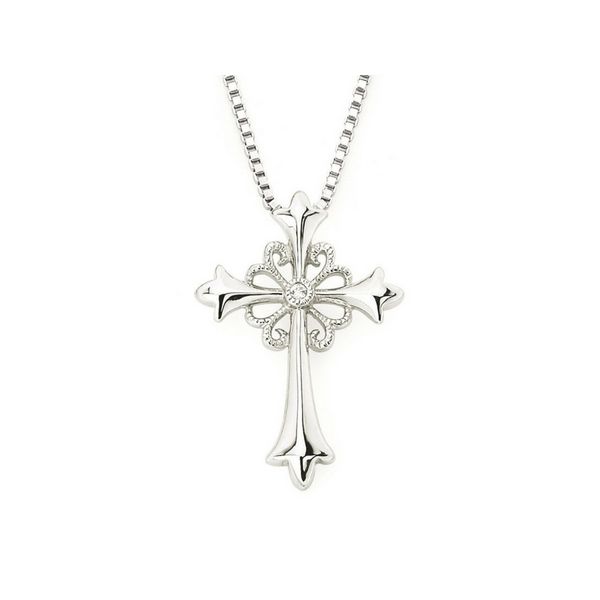 Sterling Silver Ornate Diamond Cross Pendant Confer’s Jewelers Bellefonte, PA