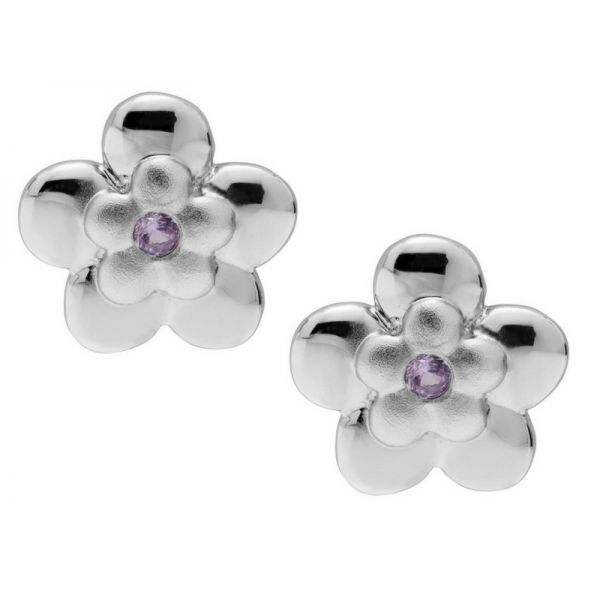 Sterling Silver Pink Sapphire Flower Earrings Confer’s Jewelers Bellefonte, PA