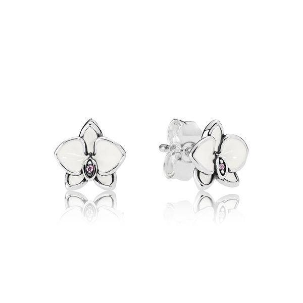 White Orchids Stud Earrings Confer’s Jewelers Bellefonte, PA