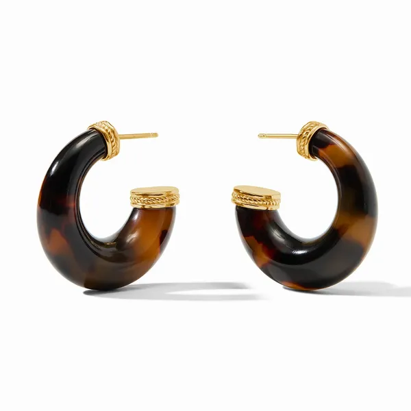 Julie Vos Yellow-Tone Madison Tortiseshell Statement Hoop Earrings Cornell's Jewelers Rochester, NY