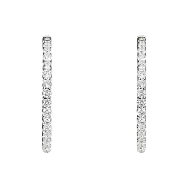Diamond In And Out Hoop Earrings D'Errico Jewelry Scarsdale, NY
