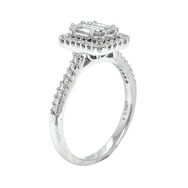 Sunbright 14KW 0.65ctw Cluster Diamond Halo Engagement Ring Image 2 Diamonds Direct St. Petersburg, FL
