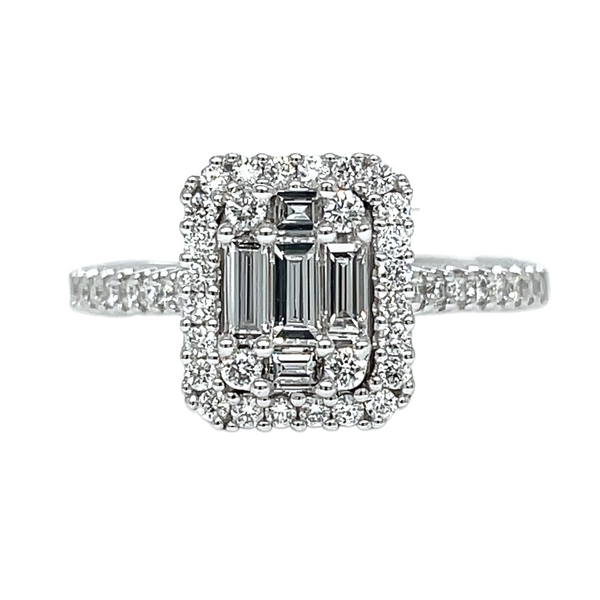 Sunbright 14KW 0.65ctw Cluster Diamond Halo Engagement Ring Image 3 Diamonds Direct St. Petersburg, FL