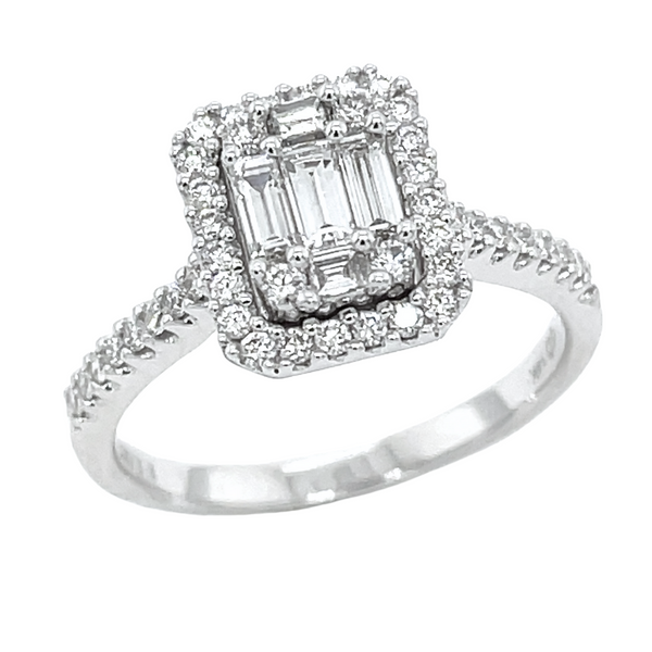 Sunbright 14KW 0.65ctw Cluster Diamond Halo Engagement Ring Diamonds Direct St. Petersburg, FL