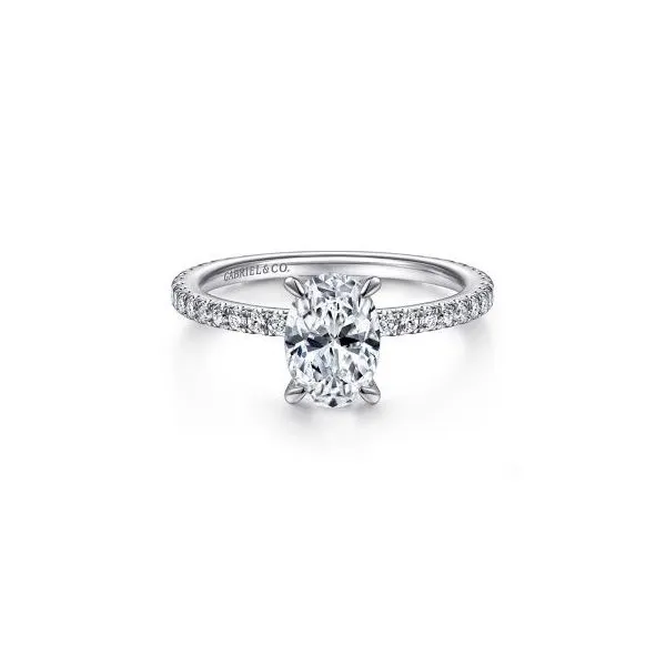 Gabriel & Co. 14K White Gold Oval Diamond Engagement Ring Diamond Showcase Longview, WA
