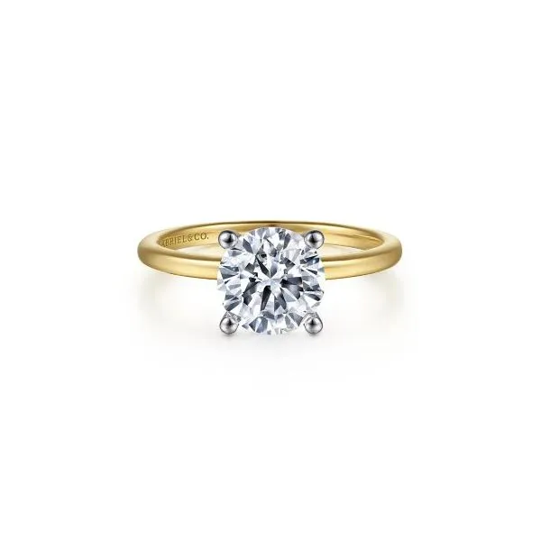 Gabriel & Co. 14K White-Yellow Gold Diamond Engagement Ring Diamond Showcase Longview, WA