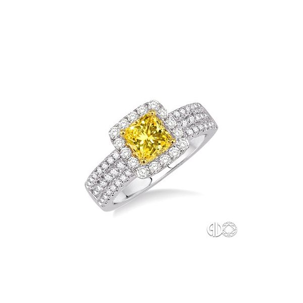 Yellow Diamong Halo Engagment Ring Di'Amore Fine Jewelers Waco, TX