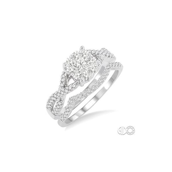 Lovebright Bridal Set - Diamond Twisted Band Enggement Ring with Wedding Band Di'Amore Fine Jewelers Waco, TX