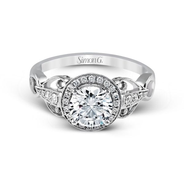 Scroll Round Engagement Ring Di'Amore Fine Jewelers Waco, TX