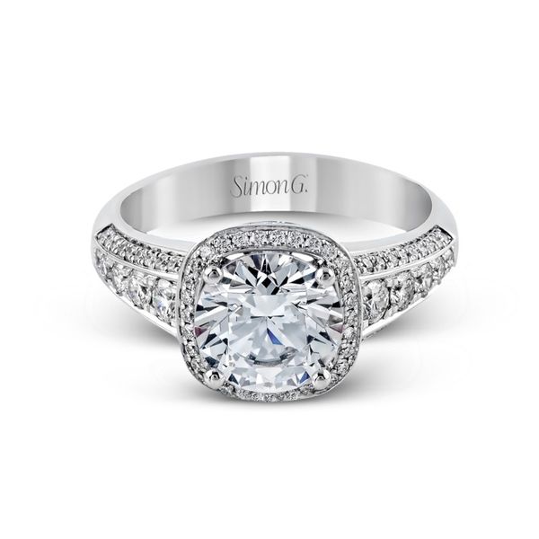 Cushion Halo Engagement Ring. Di'Amore Fine Jewelers Waco, TX