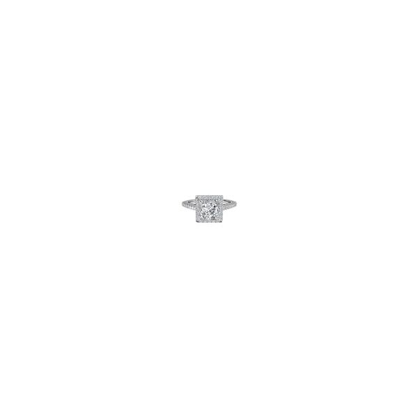 RITANI French-Set Halo Princess Cut Diamond Engagement Ring in White Gold Di'Amore Fine Jewelers Waco, TX