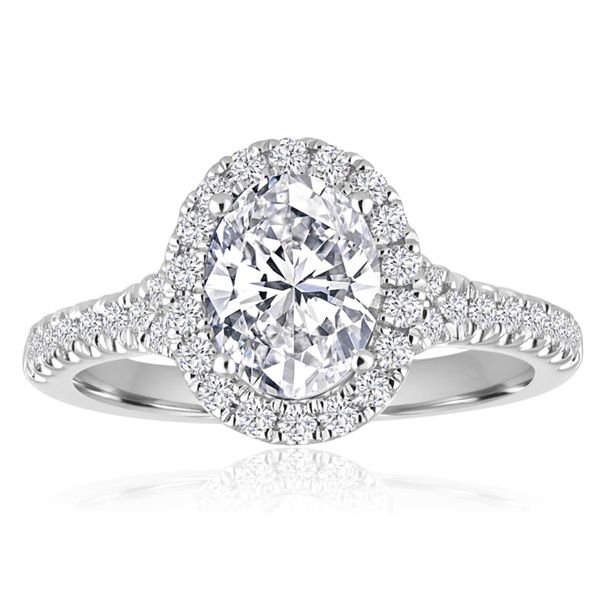 Oval Diamond Halo Engagement Ring - J.MONALI Di'Amore Fine Jewelers Waco, TX