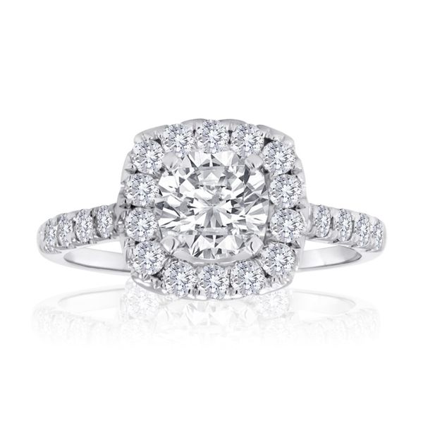 Diamond Cushion Halo Engagement Ring - J.MONALI Di'Amore Fine Jewelers Waco, TX