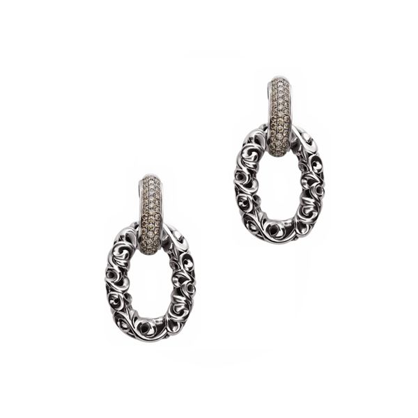 silver color stone earrings Di'Amore Fine Jewelers Waco, TX