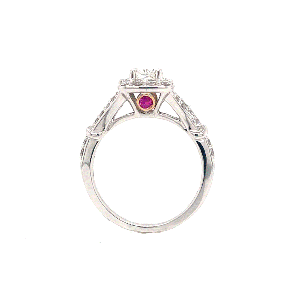 14k White Gold Diamond Halo Engagement Ring Image 2 Dickinson Jewelers Dunkirk, MD