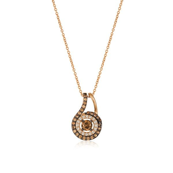 14K Strawberry Gold® Pendant with Chocolate and Vanilla Diamonds® Dickinson Jewelers Dunkirk, MD