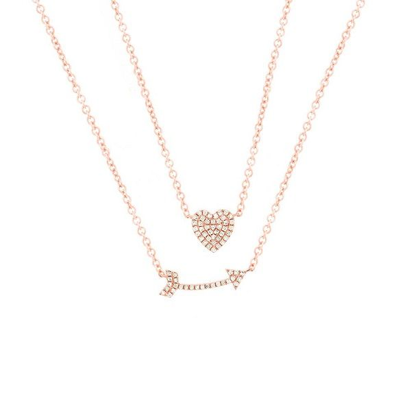 14k Rose Gold Diamond Necklace Dickinson Jewelers Dunkirk, MD