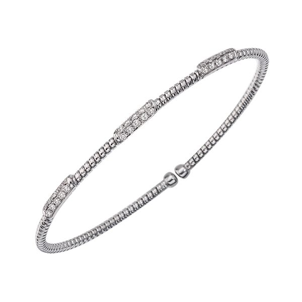 18k White Gold Diamond Cuff Bracelet Dickinson Jewelers Dunkirk, MD