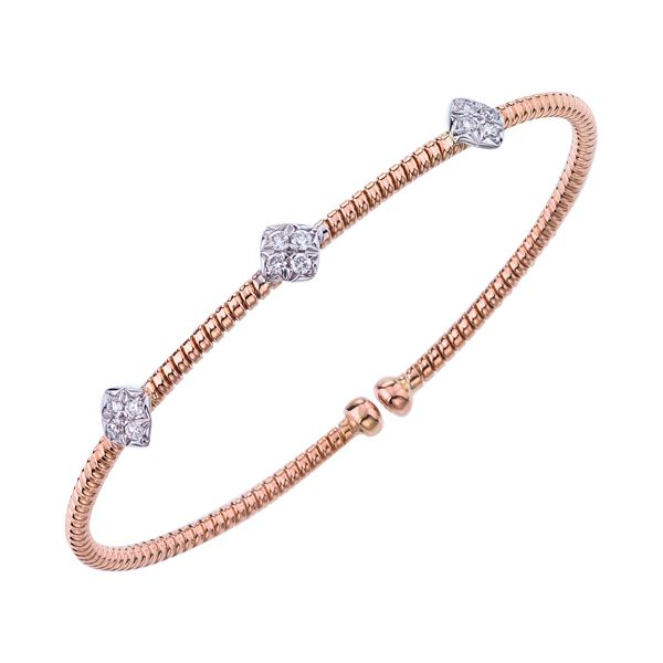 18k Rose Gold Diamond Cuff Bracelet Dickinson Jewelers Dunkirk, MD