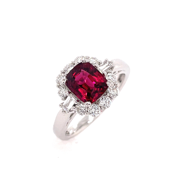 18k White Gold Red Spinel Ring Dickinson Jewelers Dunkirk, MD