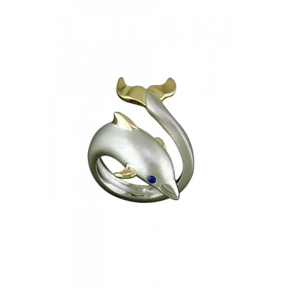 Sterling Silver And 14k Gold Dolphin Wrap Ring Dickinson Jewelers Dunkirk, MD