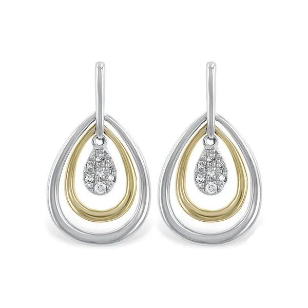 14K Two-Tone Dangle Diamond Earrings Diny's Jewelers Middleton, WI