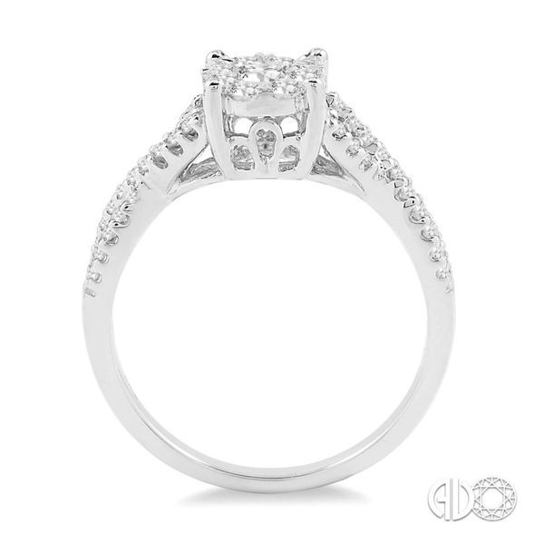 White 14Kt Cluster Split Shank Diamond Ring Image 3 Doland Jewelers, Inc. Dubuque, IA