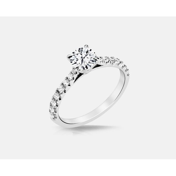 14kt white gold diamond semi-mount ring