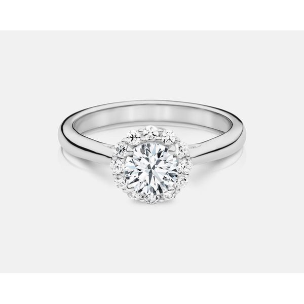 14kt white gold diamond halo engagement ring