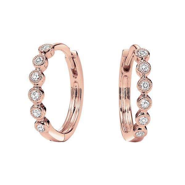 10kt Rose Gold Diamond Hoop Earrings Don's Jewelry & Design Washington, IA