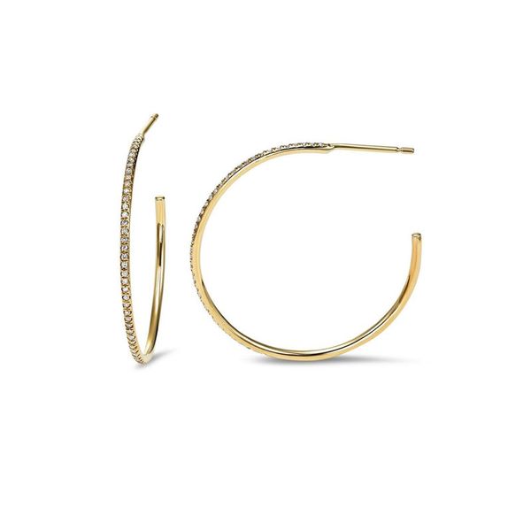 14kt Yellow Gold Diamond Hoop Earrings Don's Jewelry & Design Washington, IA