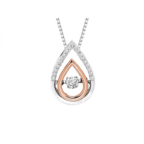 14kt White & Rose Gold Rhythm of Love Diamond Necklace Don's Jewelry & Design Washington, IA