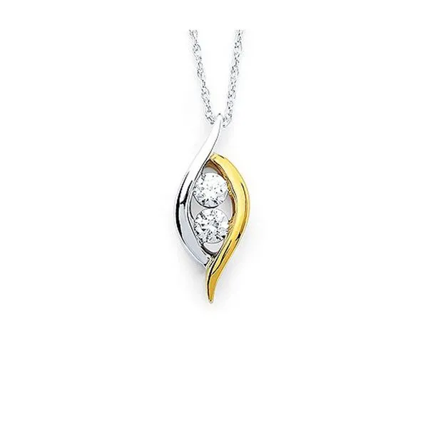 14kt White & Yellow Gold Twogether Diamond Necklace Don's Jewelry & Design Washington, IA