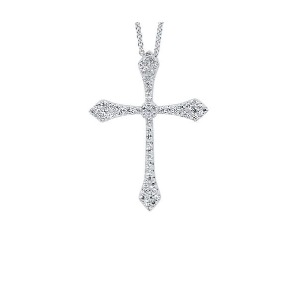 14kt White Gold Diamond Cross Necklace Don's Jewelry & Design Washington, IA