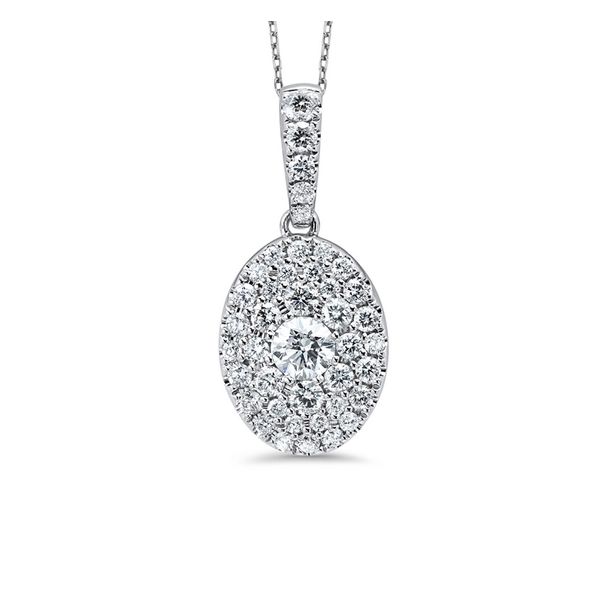 14kt White Gold Oval Diamond Necklace Don's Jewelry & Design Washington, IA