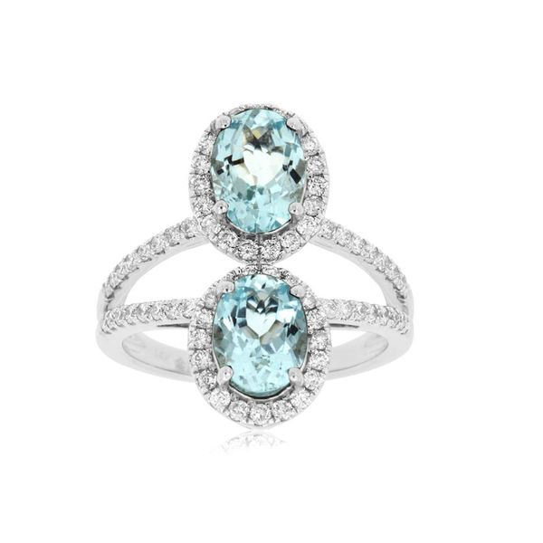 14kt White Gold Aquamarine & Diamond Ring Don's Jewelry & Design Washington, IA