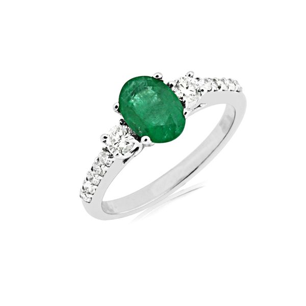 14kt White Gold Emerald & Diamond Ring Don's Jewelry & Design Washington, IA
