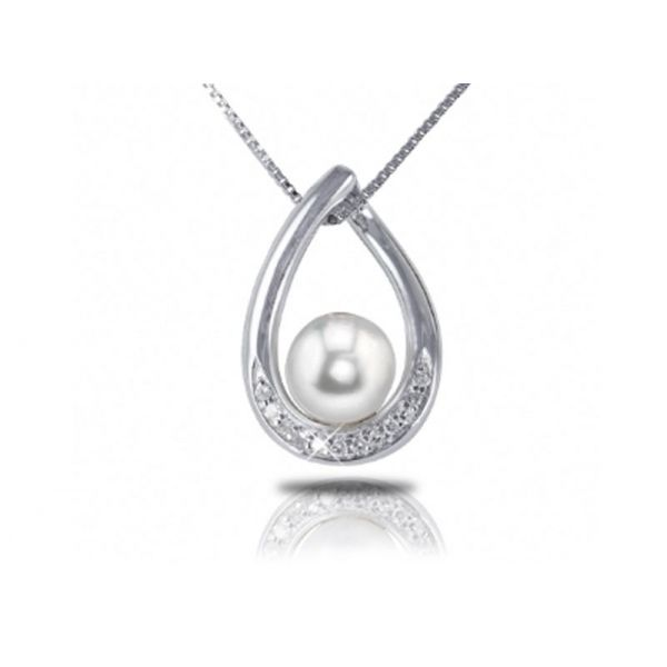 Sterling Silver Pearl & Diamond Pendant Don's Jewelry & Design Washington, IA